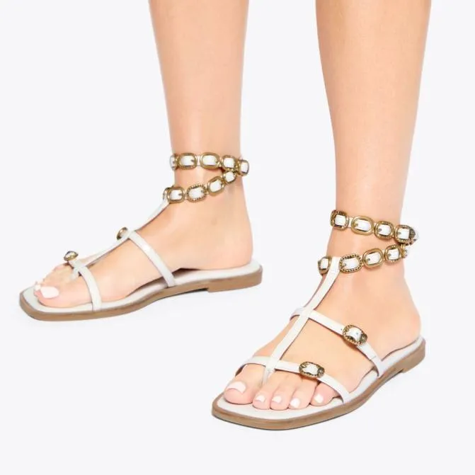 Kurt Geiger Sandals Regent Flat Gladiator Sandal White 8211 Women