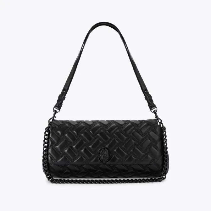 Kurt Geiger Shoulder Bags Long Leather Kensington Drench Bag Black 8211 Women