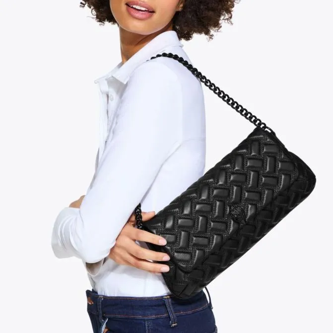 Kurt Geiger Shoulder Bags Long Leather Kensington Drench Bag Black 8211 Women