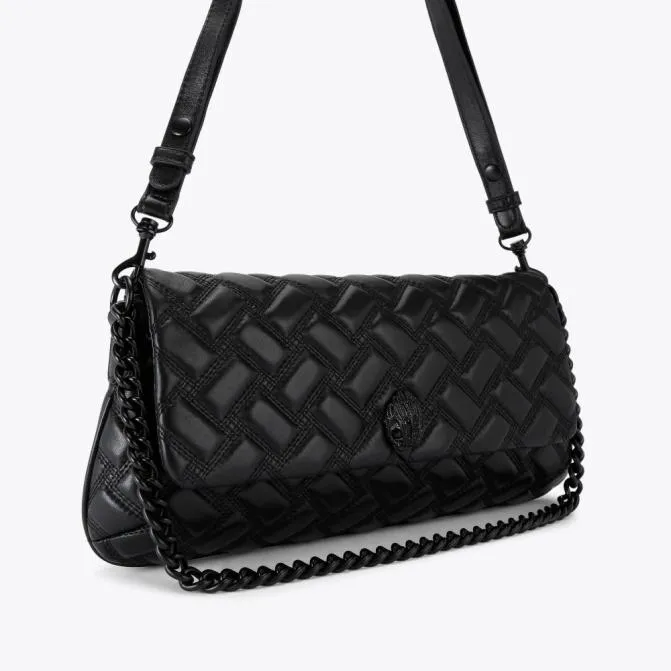 Kurt Geiger Shoulder Bags Long Leather Kensington Drench Bag Black 8211 Women
