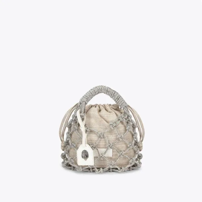 Kurt Geiger Shoulder Bags Small Macrame Crystal Bag Silver Combination 8211 Women Kurt Geiger Shoulder Bags Small Macrame Crystal Bag Silver Combination 8211 Women