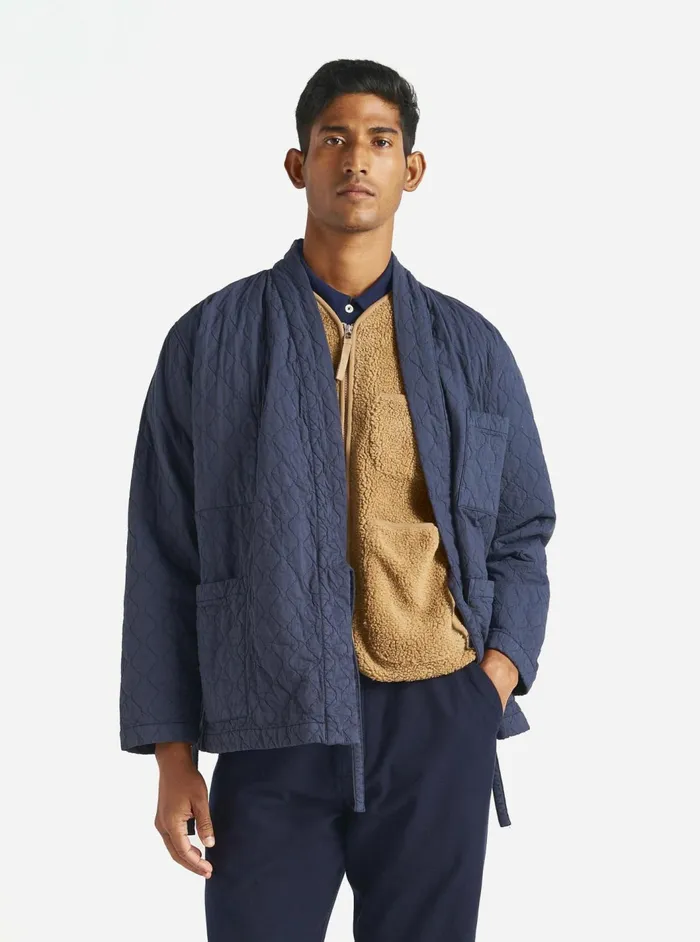 Kyoto Work Jacket In Dark Navy Quilt Cotton Men Universal Works Coats and Outerwear