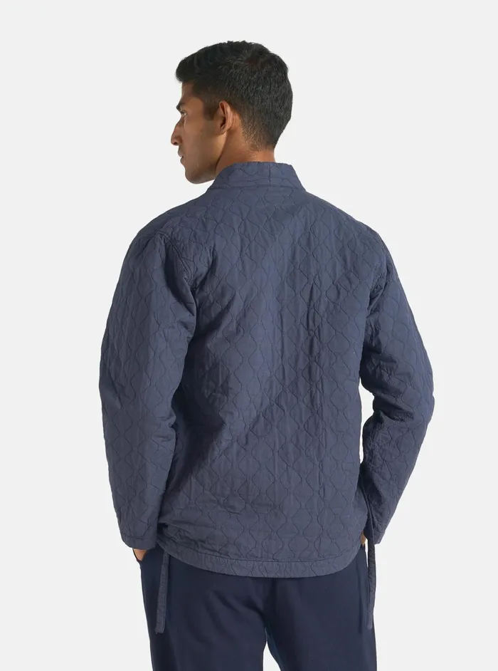 Kyoto Work Jacket In Dark Navy Quilt Cotton Men Universal Works Coats and Outerwear