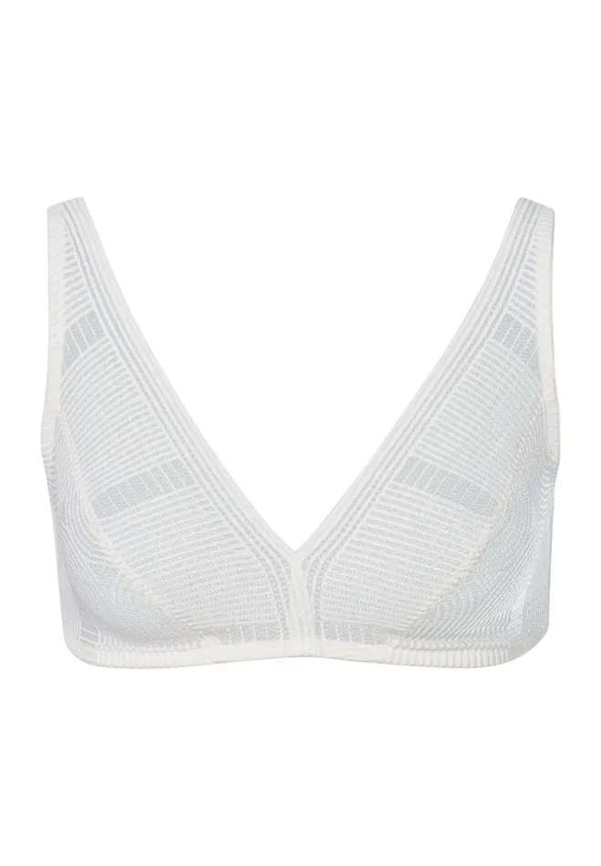 Lace Soft Cup Bra Sunny Cream Women HANRO Wireless Bras