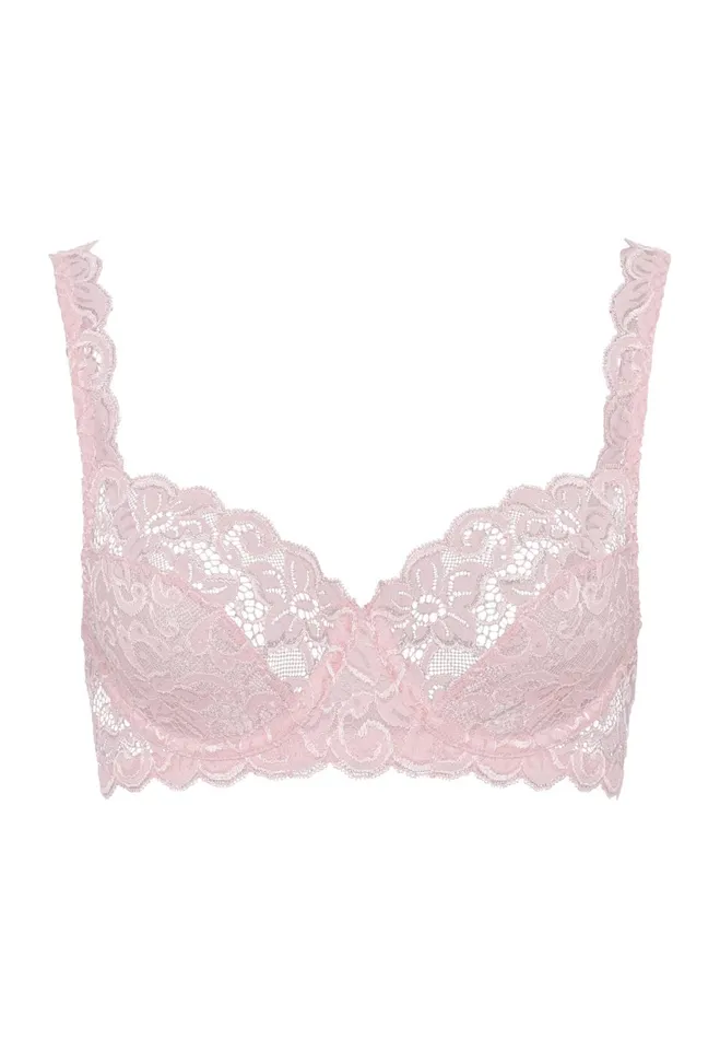 Lace Underwire Bra Pale Pink Women HANRO Underwire Bras