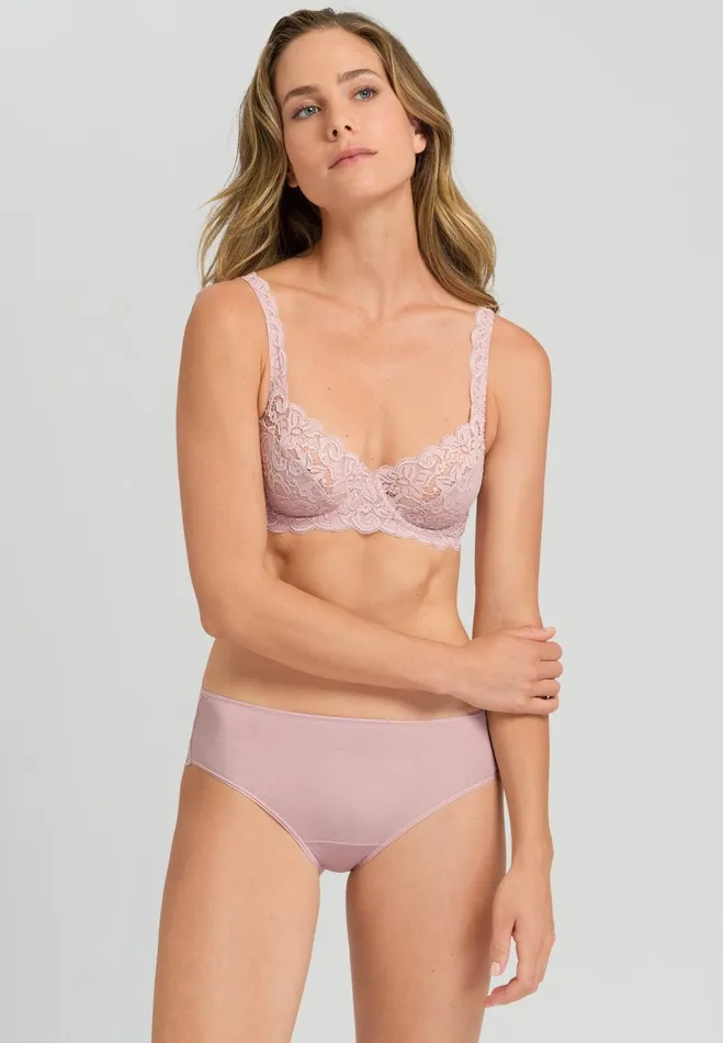 Lace Underwire Bra Pale Pink Women HANRO Underwire Bras
