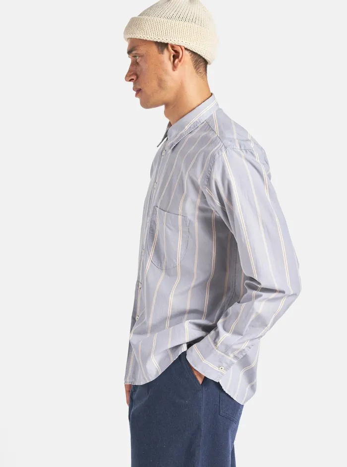 Lazy Day Shirt In Blue Sydney Stripe Men Universal Works Shirts