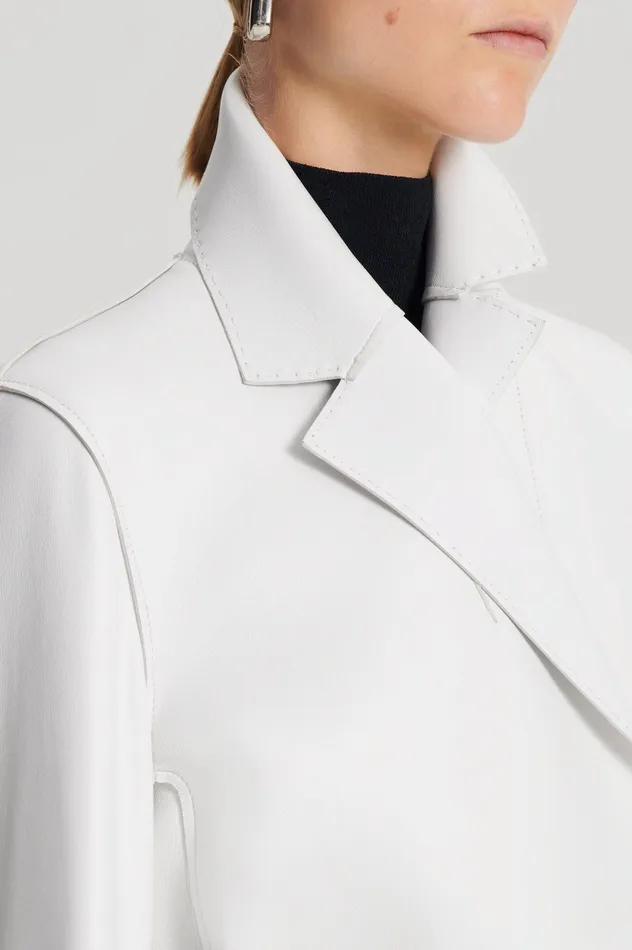 LEATHER BONDED JACKET WHITE Women Leather Scanlan Theodore LEATHER BONDED JACKET WHITE Women Leather Scanlan Theodore