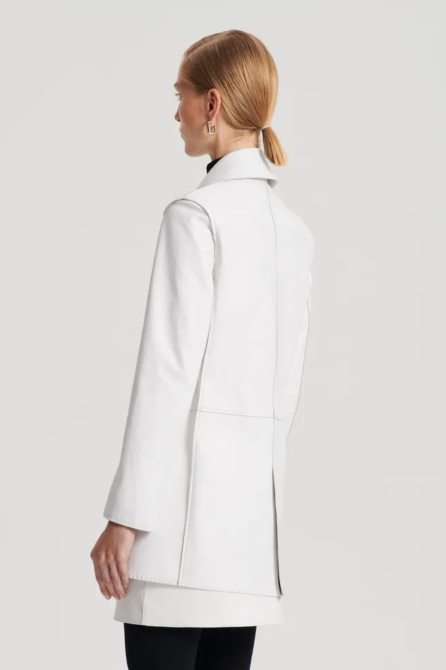 LEATHER BONDED JACKET WHITE Women Leather Scanlan Theodore LEATHER BONDED JACKET WHITE Women Leather Scanlan Theodore