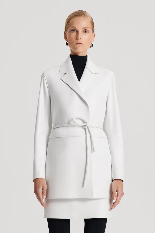 LEATHER BONDED JACKET WHITE Women Leather Scanlan Theodore LEATHER BONDED JACKET WHITE Women Leather Scanlan Theodore