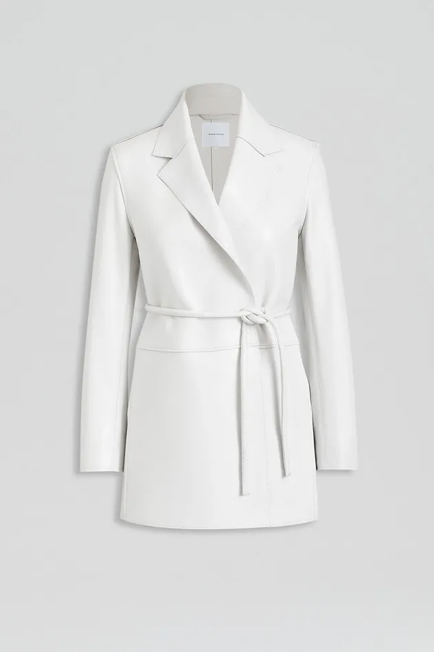 LEATHER BONDED JACKET WHITE Women Leather Scanlan Theodore LEATHER BONDED JACKET WHITE Women Leather Scanlan Theodore