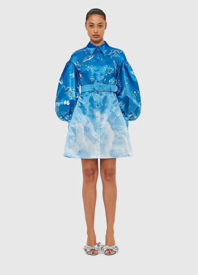 LEO LIN Dresses and Jumpsuits Women Juliana Shirt Mini Dress 8211 Aerial Print