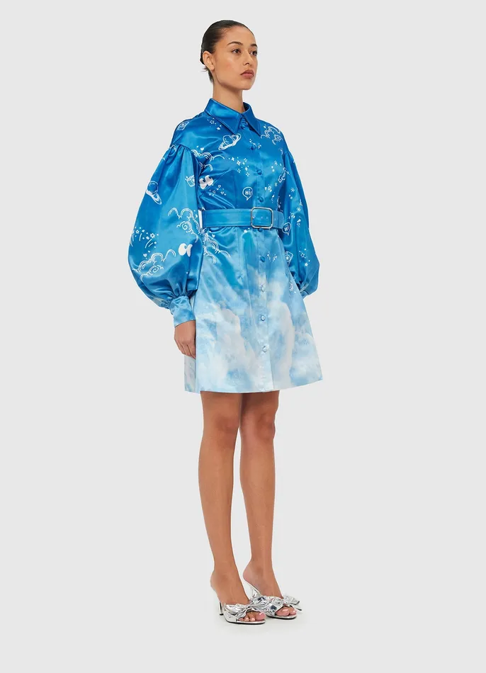 LEO LIN Dresses and Jumpsuits Women Juliana Shirt Mini Dress 8211 Aerial Print