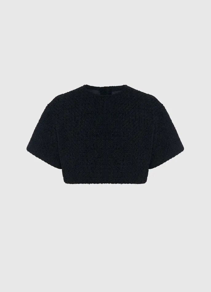 LEO LIN Indie Tweed Sleeve Top 8211 Ebony Women Two Piece Sets