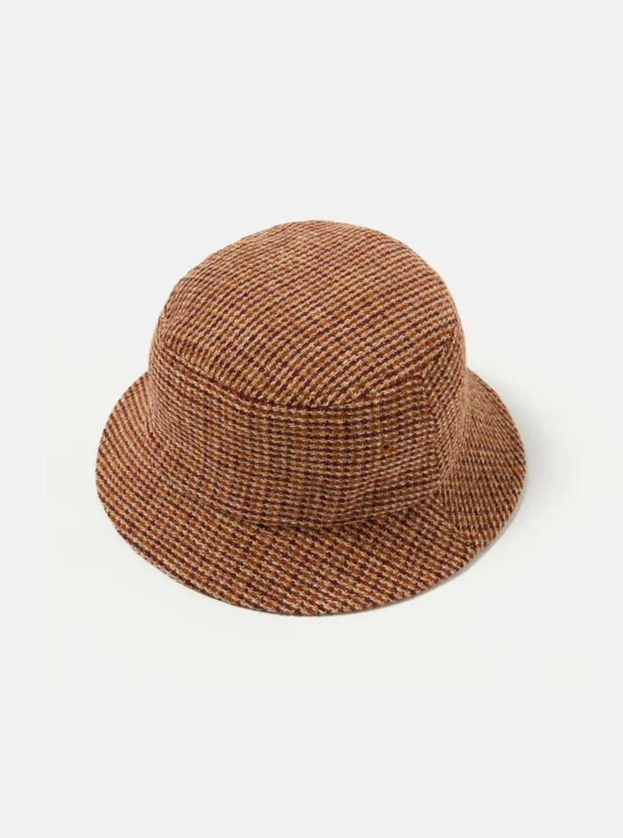 Lewis Hat In Rust Harris Tweed Plaid Men Universal Works Hats