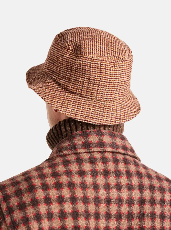 Lewis Hat In Rust Harris Tweed Plaid Men Universal Works Hats