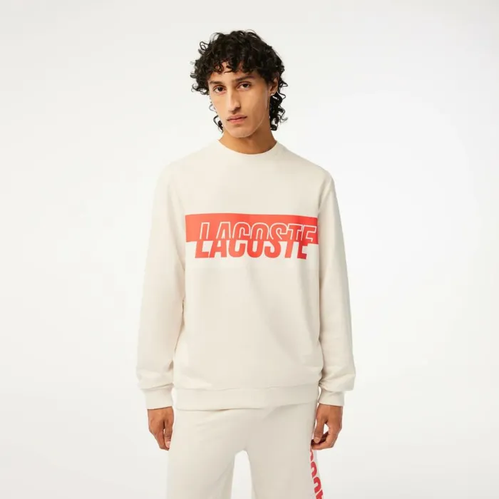 Loungewear and Pajamas Men Lacoste Mens Contrast Logo Print Fleece Sweatshirt Beige 3c7 Loungewear and Pajamas Men Lacoste Mens Contrast Logo Print Fleece Sweatshirt Beige 3c7