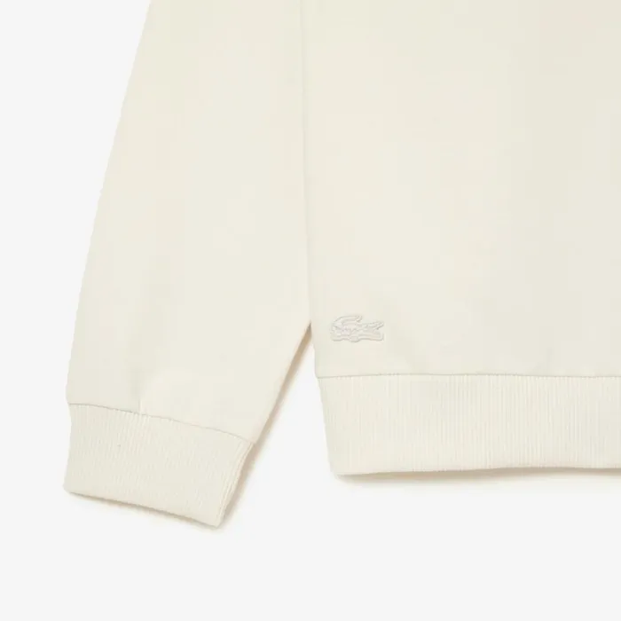 Loungewear and Pajamas Men Lacoste Mens Contrast Logo Print Fleece Sweatshirt Beige 3c7