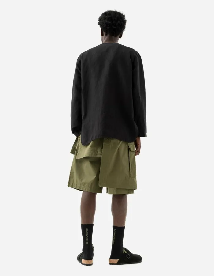 Maharishi Hakama Pants 6056 Asym Hakama Shorts Olive OG107F 8211 Men
