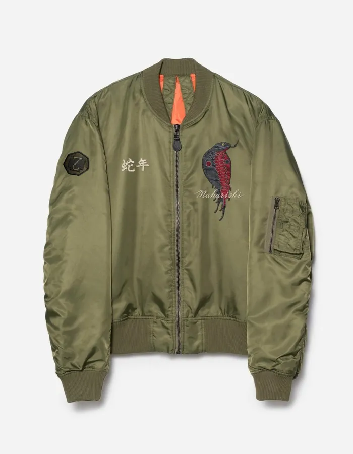 Maharishi Jackets 6089 Year Of The Snake MA1 Flight Jacket Olive OG107F 8211 Men