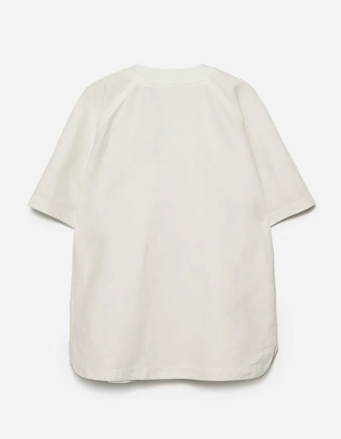 Maharishi Short Sleeve Shirts 6079 Asym Monk Hemp Shirt Ecru 8211 Men