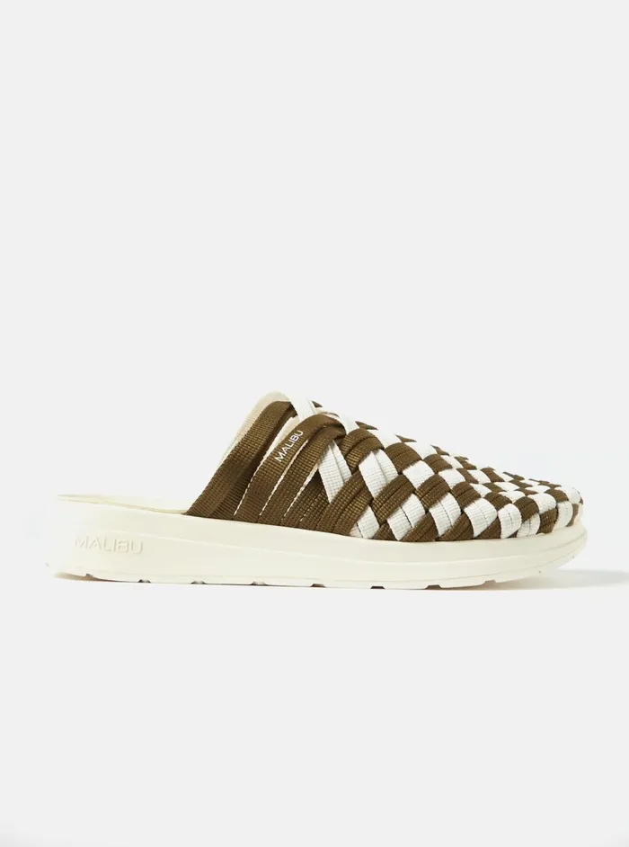 Malibu Colony Classic In OliveWhite Nylon Men Universal Works Footwear