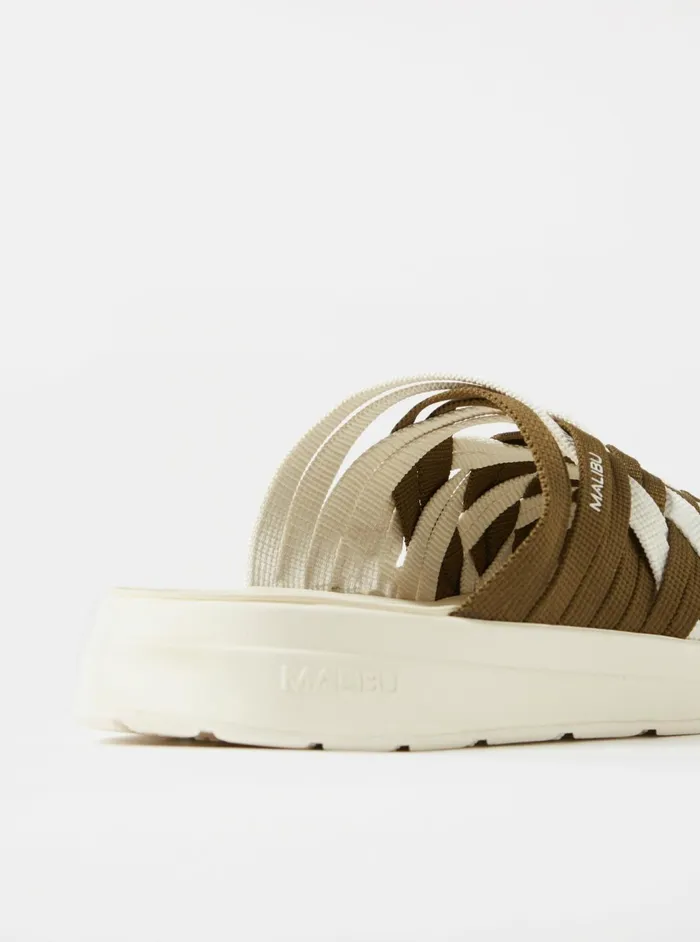 Malibu Colony Classic In OliveWhite Nylon Men Universal Works Footwear