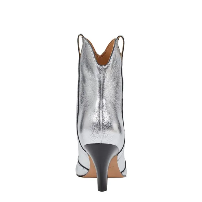 Marc Fisher Booties Women Carissa Heeled Western Bootie Silver