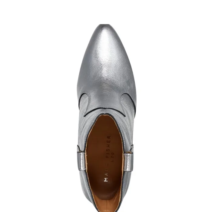 Marc Fisher Booties Women Carissa Heeled Western Bootie Silver