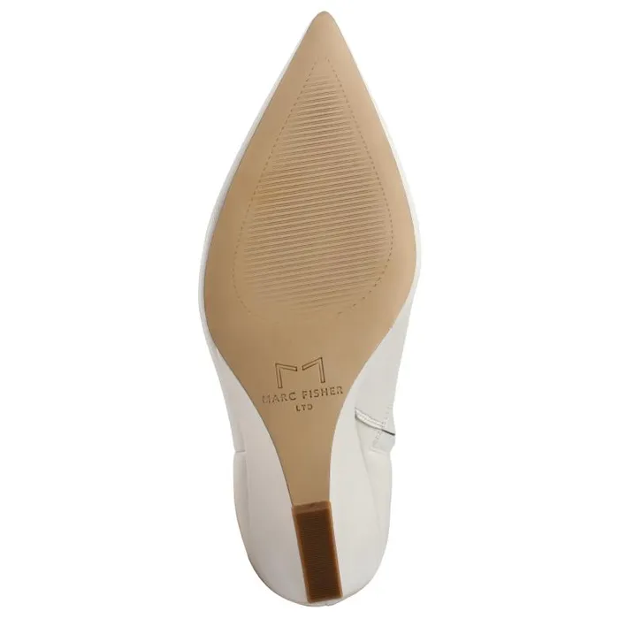 Marc Fisher Booties Women Dayna Wedge Bootie Chic Cream Leather