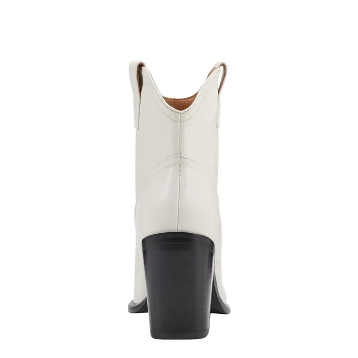 Marc Fisher Booties Women Jalella Detailed Western Bootie Ivory Leather