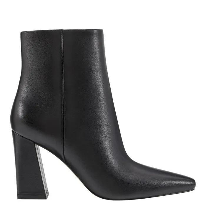 Marc Fisher Booties Women Yanara Heeled Bootie Black Leather