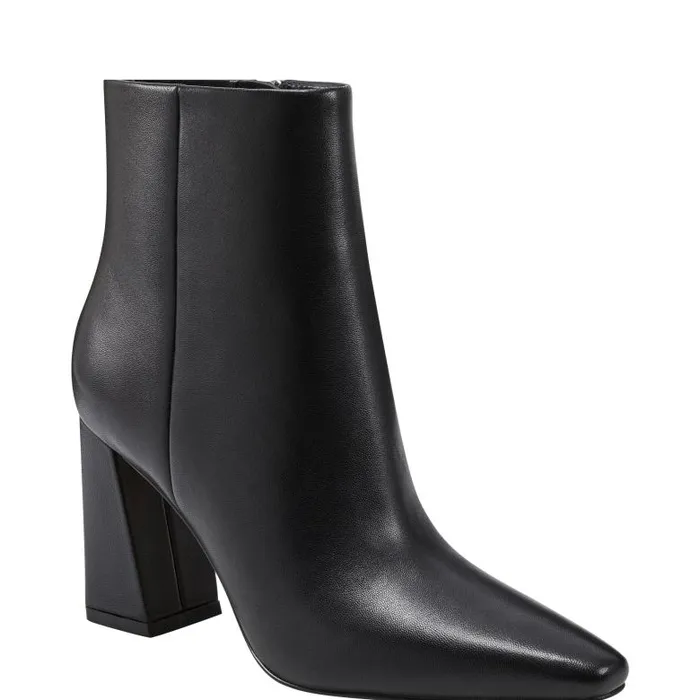 Marc Fisher Booties Women Yanara Heeled Bootie Black Leather