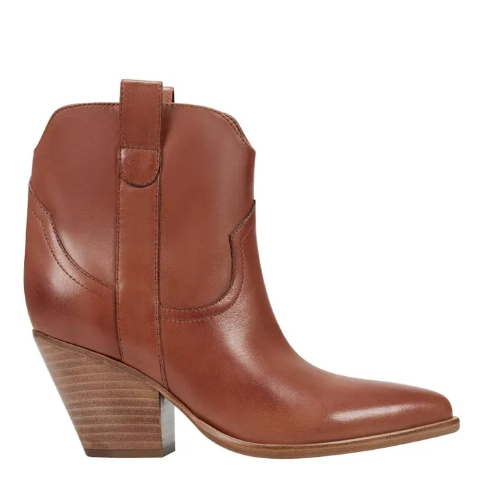 Marc Fisher Boots and Booties Women Marlie Western Bootie Natural Leather
