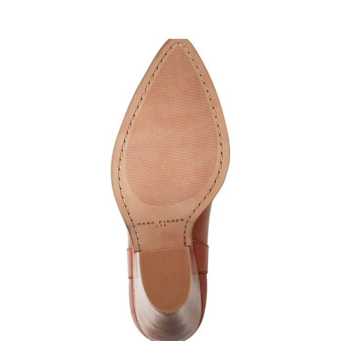 Marc Fisher Boots and Booties Women Marlie Western Bootie Natural Leather