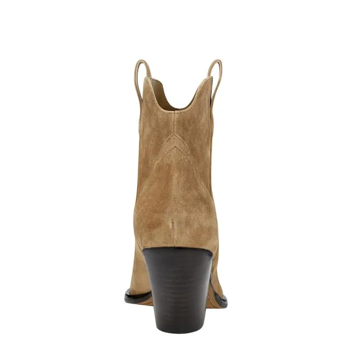Marc Fisher Boots and Booties Women Marlie Western Bootie Natural Suede