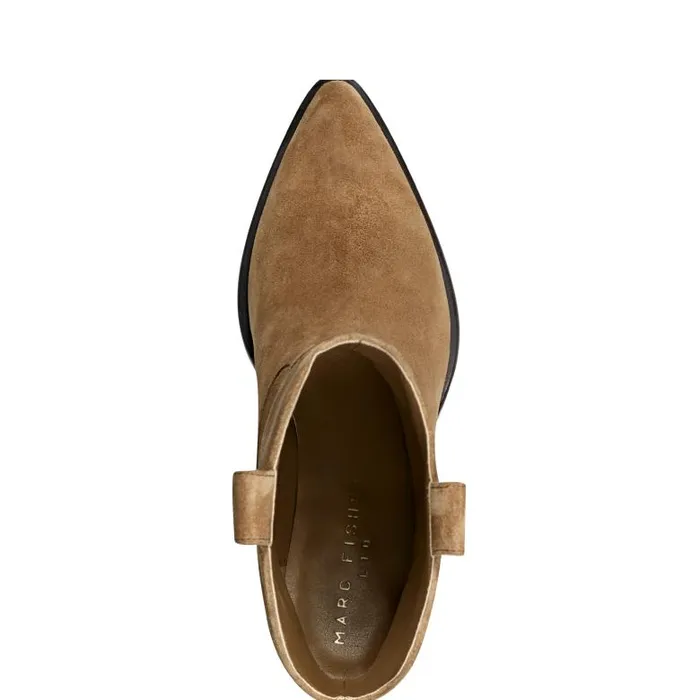 Marc Fisher Boots and Booties Women Marlie Western Bootie Natural Suede