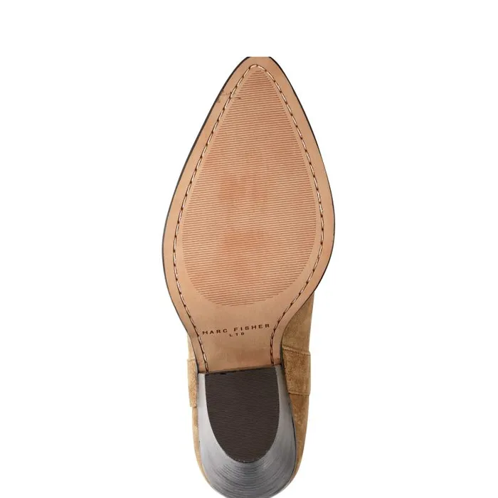 Marc Fisher Boots and Booties Women Marlie Western Bootie Natural Suede