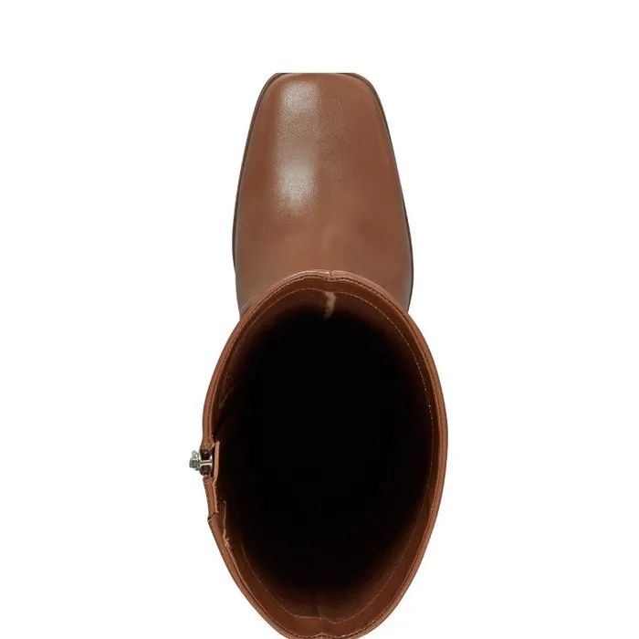 Marc Fisher Boots Women Dreeam Block Heeled Boot Tan Leather