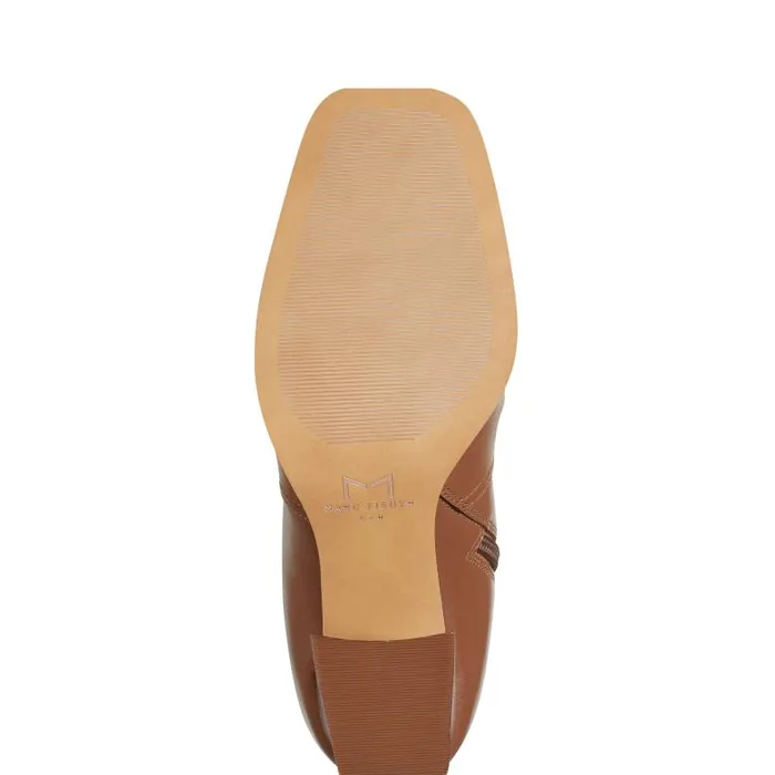 Marc Fisher Boots Women Dreeam Block Heeled Boot Tan Leather