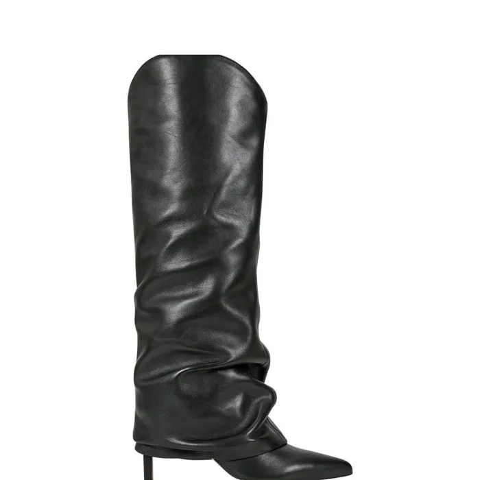 Marc Fisher Boots Women Nairine Foldover Dress Boot Black Leather