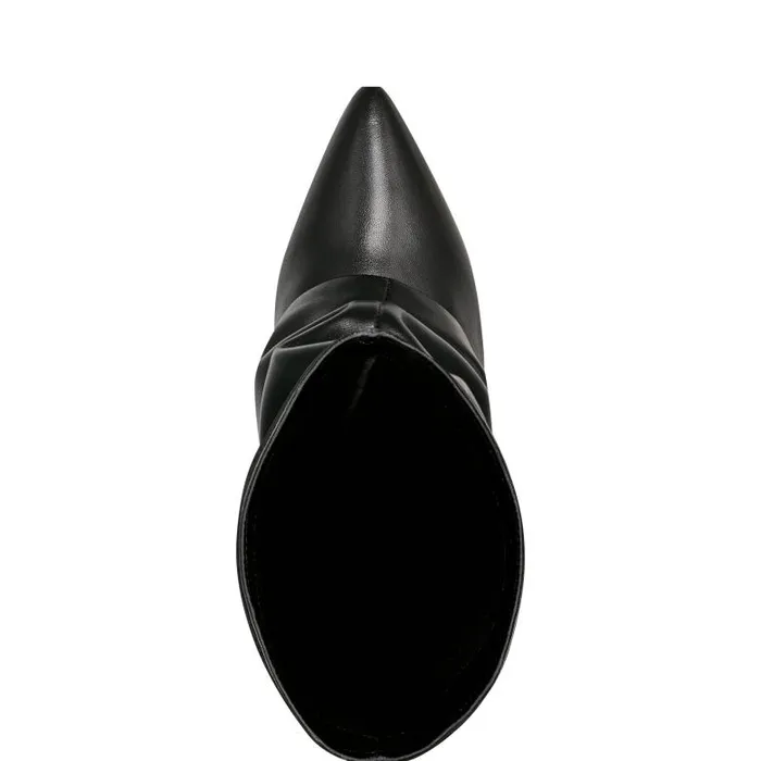 Marc Fisher Boots Women Nairine Foldover Dress Boot Black Leather