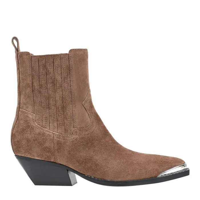 Marc Fisher Casual Boots Women Pryce Western Bootie Natural Suede