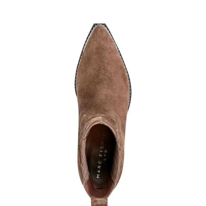 Marc Fisher Casual Boots Women Pryce Western Bootie Natural Suede