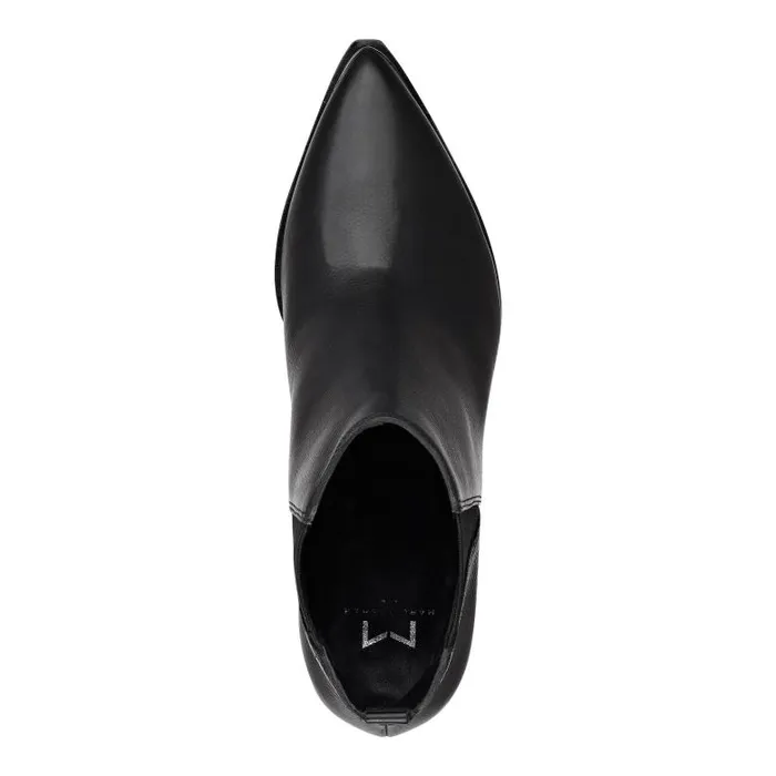 Marc Fisher Casual Boots Women Yale Pointy Toe Chelsea Bootie Black Leather