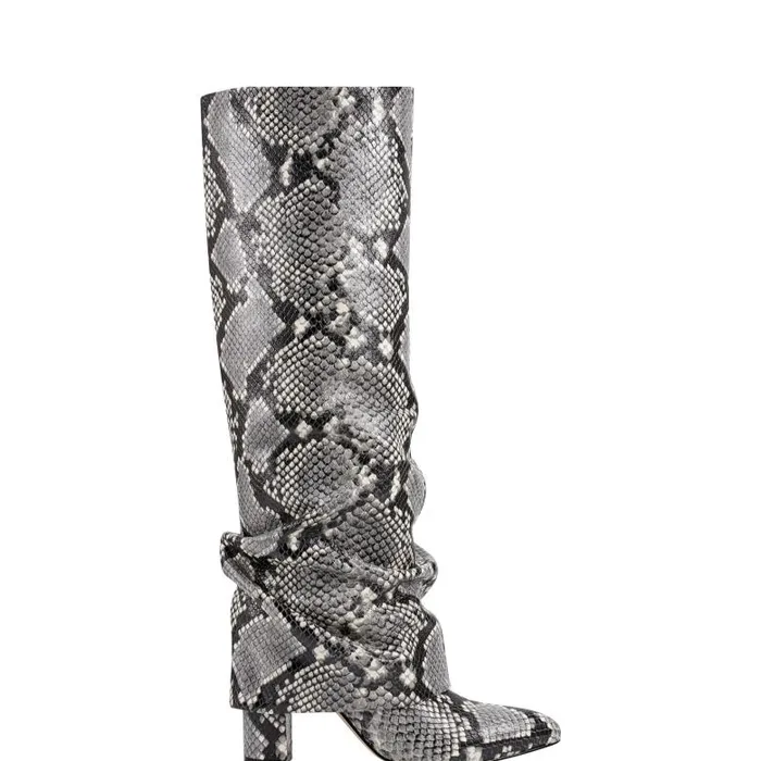 Marc Fisher Dress Boots Women Lalita Foldover Dress Boot Snake Print