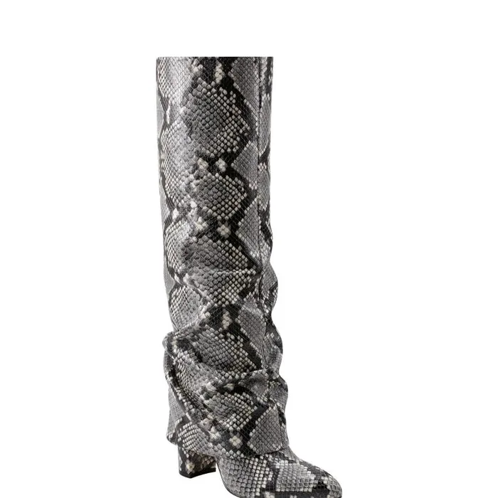 Marc Fisher Dress Boots Women Lalita Foldover Dress Boot Snake Print