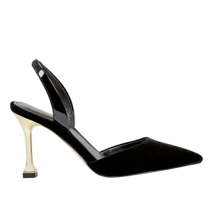 Marc Fisher Heels and Pumps Women Hadya Slingback Pump Black Velvet