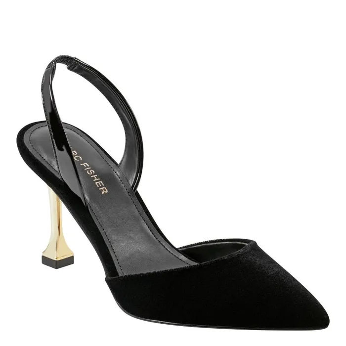 Marc Fisher Heels and Pumps Women Hadya Slingback Pump Black Velvet