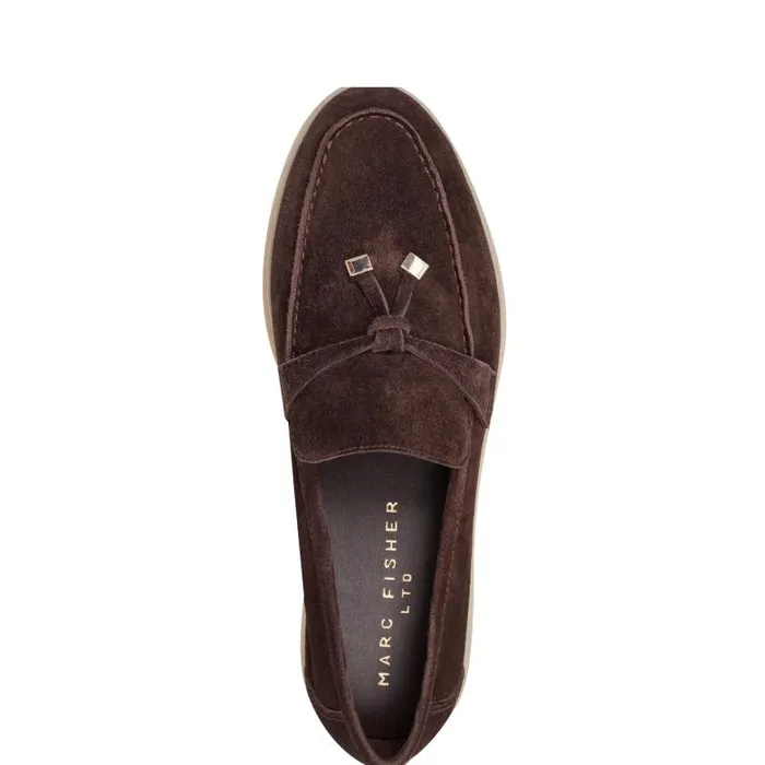 Marc Fisher Loafers and Flats Women Yanelli Casual Loafer Dark Brown Suede